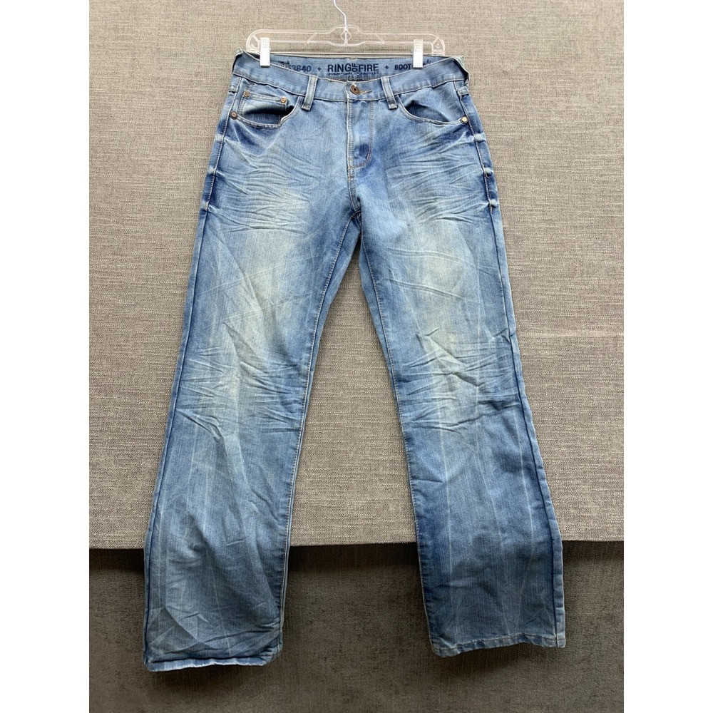 Ring Of Fire Downtown Los Angeles Bootcut Jeans Mens 31x32 Blue Denim Mid Rise